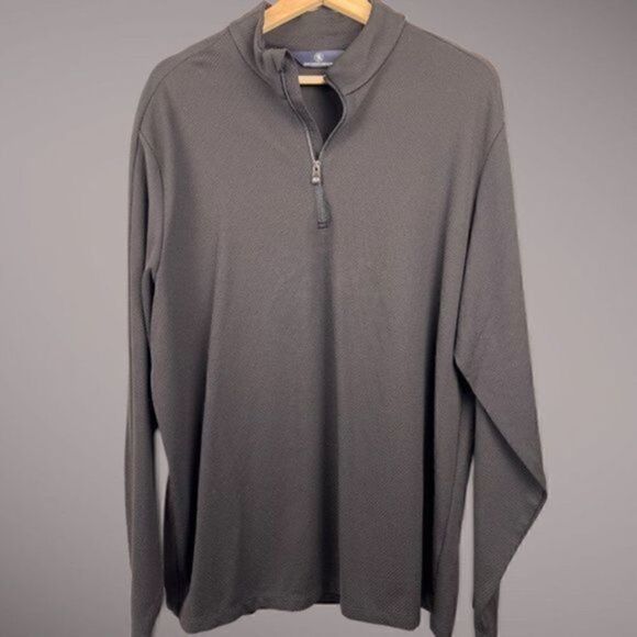 Hart Schaffner Marx Tech Long Sleeve Performance Textured Quarter Zip Pullover B - Picture 2 of 6